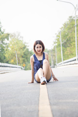 Asian woman in vintage style.