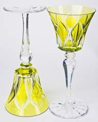 Yellow Crystal Cut Glasses