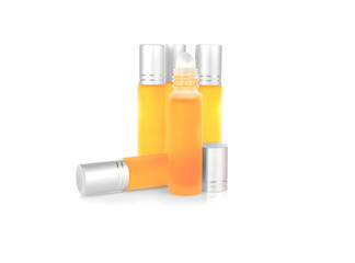 Perfume bottles on white background