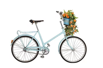 Acrylic prints Bike Old retro bicycle with flowers