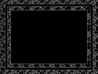 Rectangular frame. Black and white vector pattern