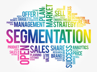 Segmentation word cloud collage, business concept