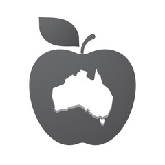 Isolated apple fruit with  a map of Australia