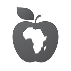Isolated apple fruit with  a map of the african continent