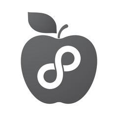 Isolated apple fruit with an infinite sign