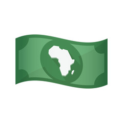 Isolated bank note with  a map of the african continent