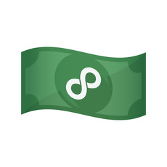 Isolated bank note with an infinite sign