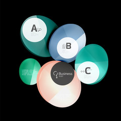 Glossy glass circle banner design template