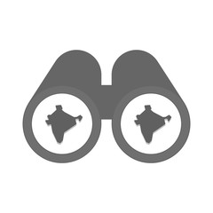 Isolated binoculars with  a map of India