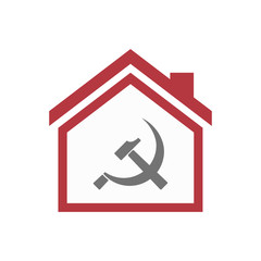Isolated house with  the communist symbol