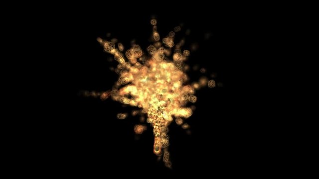 4k a group of missiles launched,Eruption of flame,explosion gold fire & fireworks in space,war scene,dazzling hellfire.