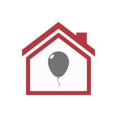 Isolated house with a balloon