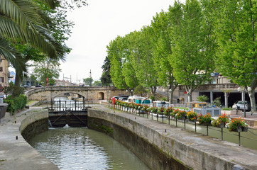 Gateway of the canal de la Robine in Narbonne