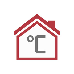 Fototapeta na wymiar Isolated house with a celsius degree sign