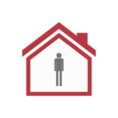 Isolated house with a male pictogram