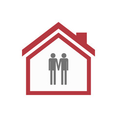 Isolated house with a gay couple pictogram