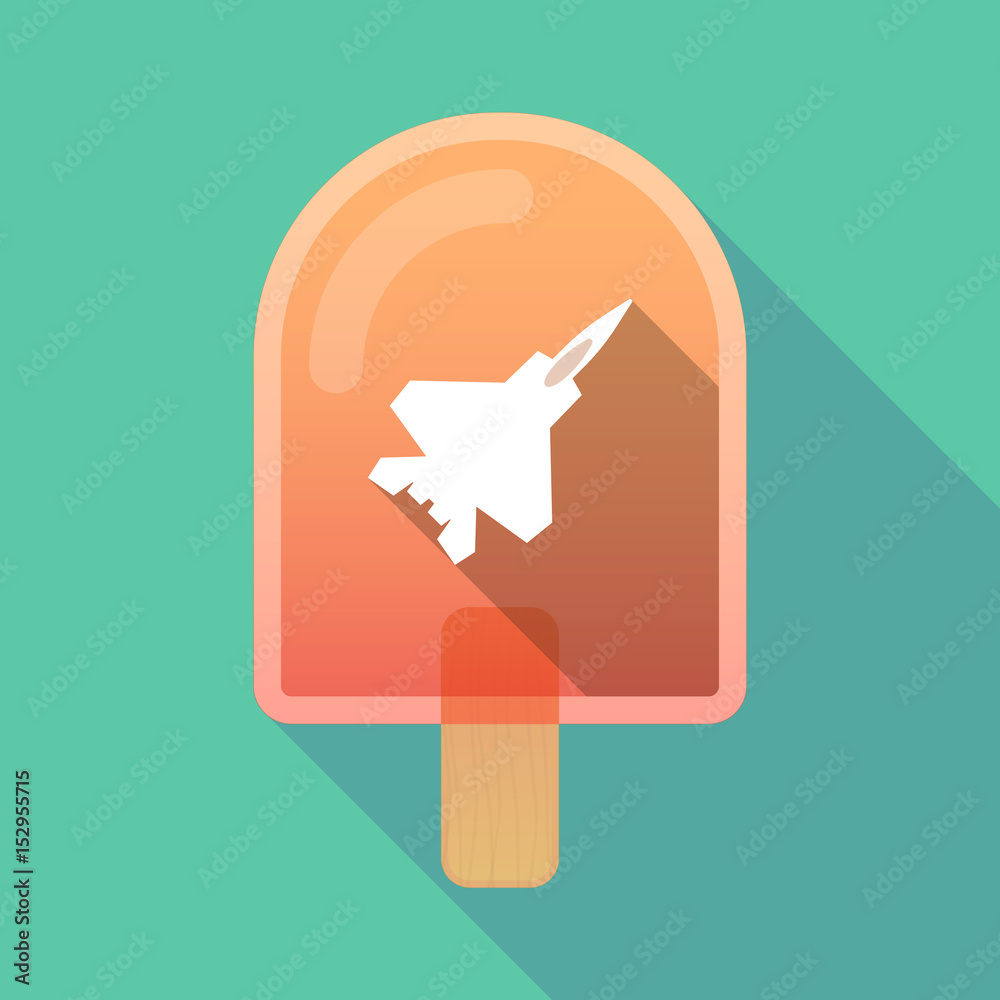 Poster Long shadow ice cream with a combat plane