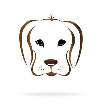 Golden retriever dog head logo