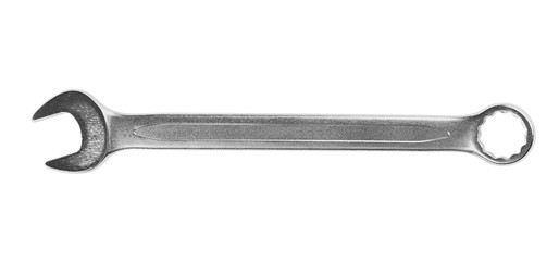 Combination wrench on white background