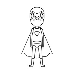 monochrome silhouette faceless with standing boy superhero vector illustration