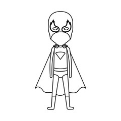 monochrome silhouette faceless with standing kid superhero vector illustration