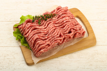 Raw minced beef meat
