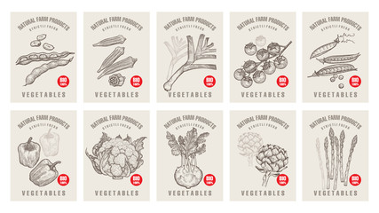 Price tags for vegetables.