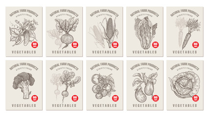 Price tags for vegetables.
