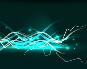 Glowing wavy lines template