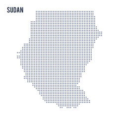 Vector pixel map of Sudan isolated on white background