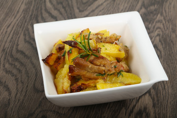 Fried potato with pork