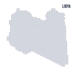 Vector pixel map of Libya isolated on white background