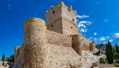 Villena Castle bottom view in Costa Blanca Alicante Spain