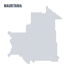 Fototapeta na wymiar Vector pixel map of Mauritania isolated on white background