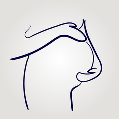 pregnant woman, stylized vector symbol