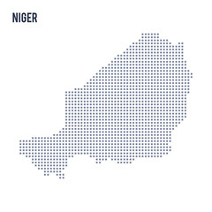 Fototapeta premium Vector pixel map of Niger isolated on white background