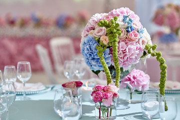Beautiful, elegant decorations for celebrating a family event. Decorations, rest, beauty, wedding.