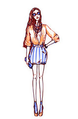 Fashion illustration. Watercolor painting
