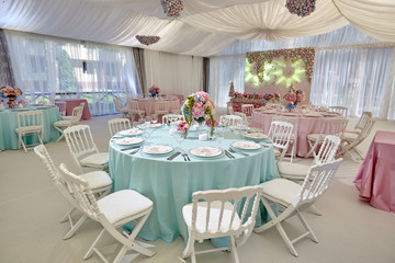 Beautiful, elegant decorations for celebrating a family event. Decorations, rest, beauty, wedding.