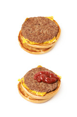 Opened burger isolated