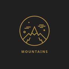 Outline vector logo of mountain