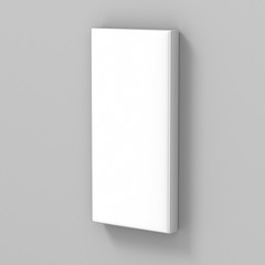 Chocolate White Paper Box Packaging Stick Sachet Mock up for print design. 3D illustration.