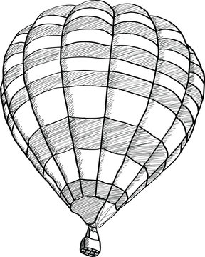Doodle of Hot Air Balloon Vector Sketch Up line, EPS 10.