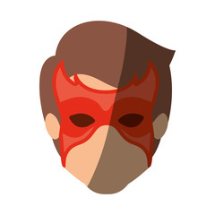 colorful silhouette with faceless guy superhero with mask and without contour and shading vector illustration