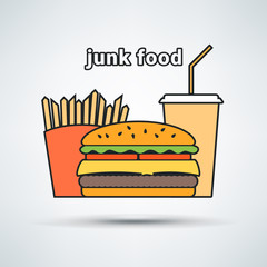 Junk food design. Vector illustration.