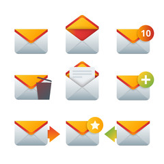 Envelope vector icon set. Material design