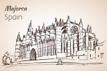 Palma Cathedral Le Seu. Sketch © MNaniti