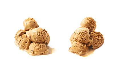 Pile of ice-cream balls isolated