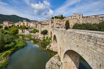 Naklejka na ściany i meble Besalu medieval village in Girona, Spain