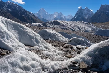 Crédence de cuisine en verre imprimé Gasherbrum Montagne du massif du Gasherbrum et pic Mitre, trek K2, Pakistan